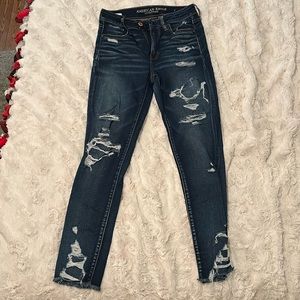 American eagle jeans size 6 long super stretch